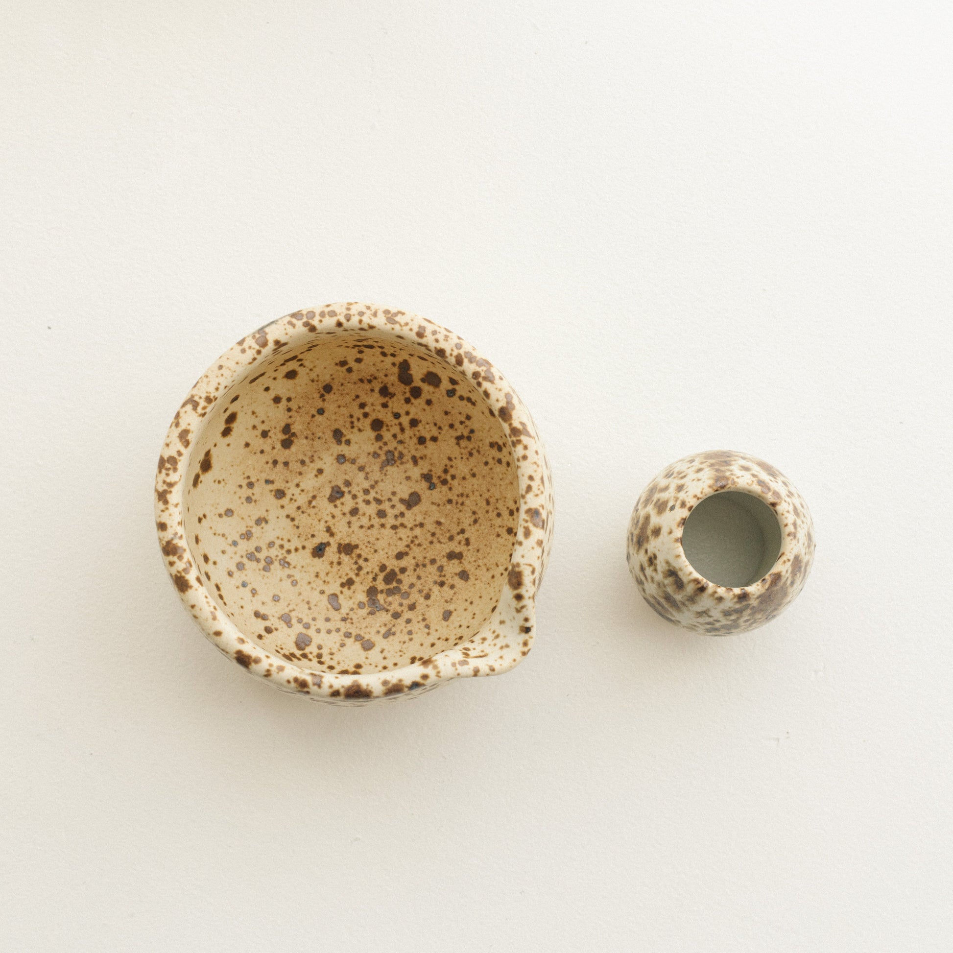 handmade ceramic matcha bowl and whisk holder