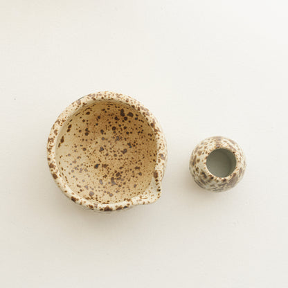 handmade ceramic matcha bowl and whisk holder