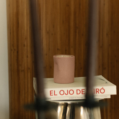 Handmade ceramic coffee cup, iced latte cup, 16 oz cup, stoneware, pink ceramics. Casa Azua.