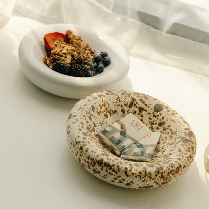 Handmade ceramic bowl, chubby plate, casa azua