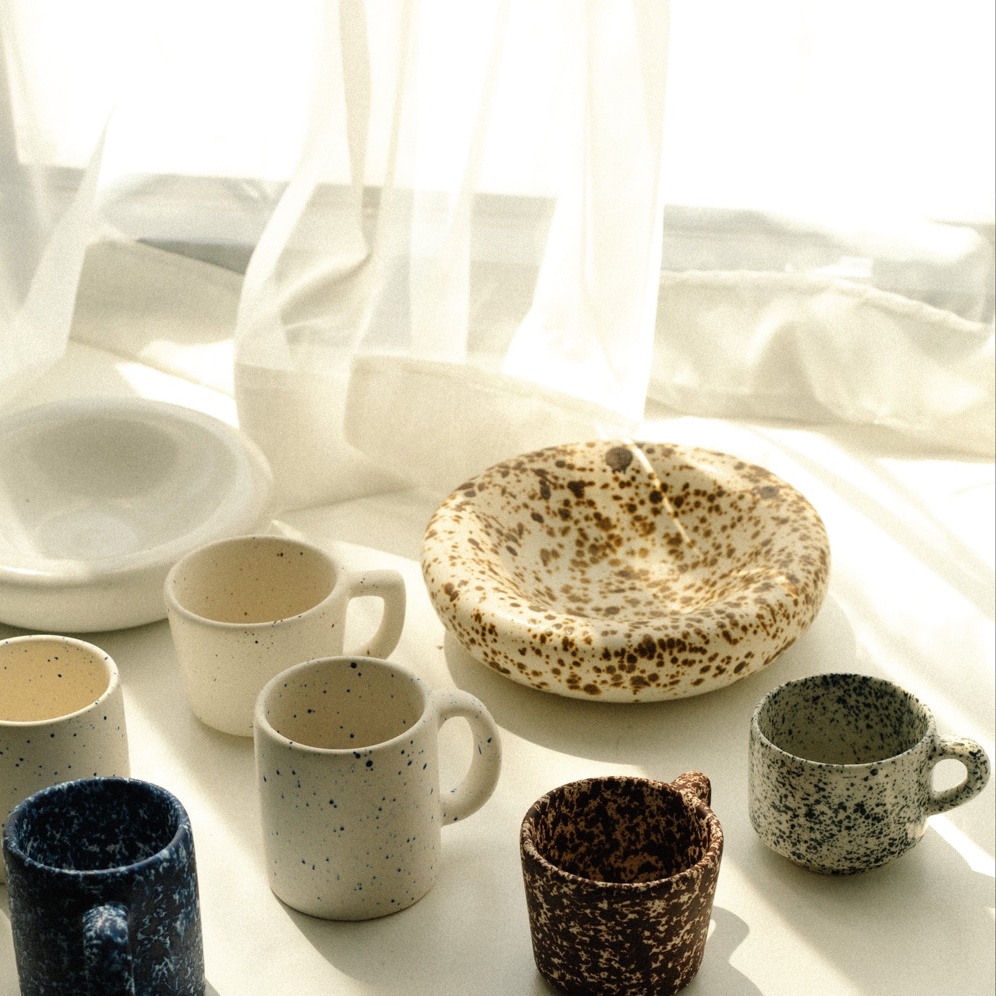 Handmade ceramic, stoneware, chubby plate, casa azua, coffee table accent