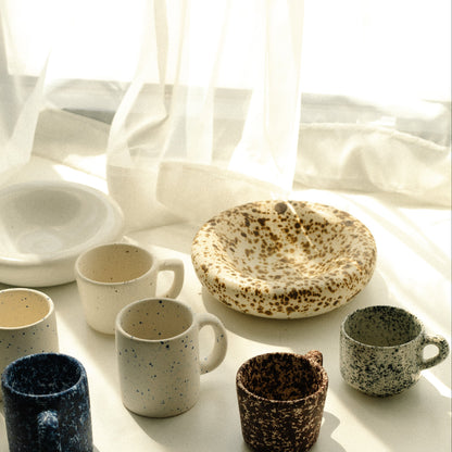 Handmade ceramic, stoneware, chubby plate, casa azua, coffee table accent